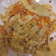 A picture of Keto eggs with carrots.