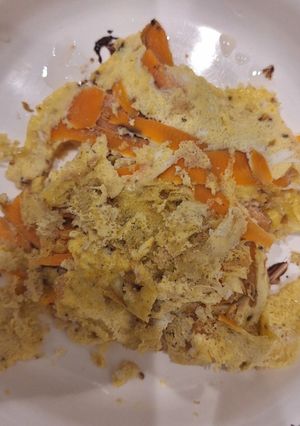 A picture of Keto eggs with carrots.