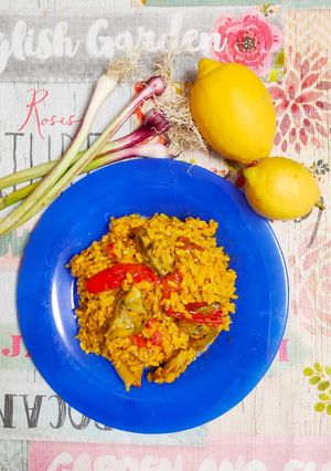 Una foto de Arroz con magra y costillejas