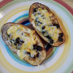 A picture of Black Bean Stuffed Potato Skins.