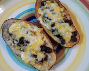 Without Fail Making Recipe Black Bean Stuffed Potato Skins Practical Delicious