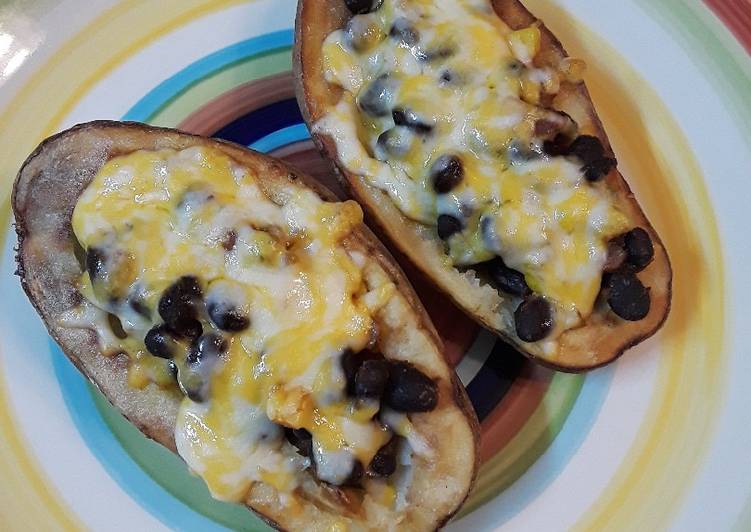 Black Bean Stuffed Potato Skins