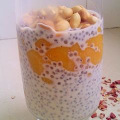 A picture of Mango Peanut Chia Seeds Pudding.