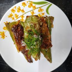 A picture of Fried chillies Mirchi Pakoda.