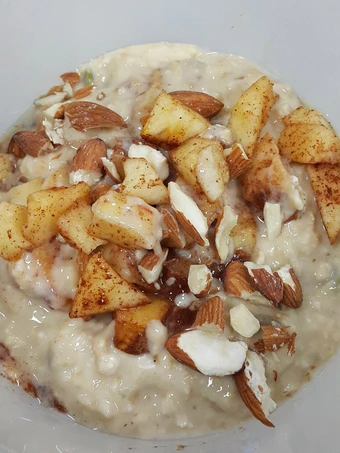 Cara Simple Menyiapkan Resep  Overnight Oat with apple &amp; almond yang Lezat Sekali, Lezat Sekali