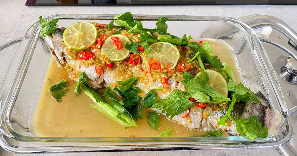Steamed Sea bass with Lime and Chilies Recipe by Marumo Cookpad