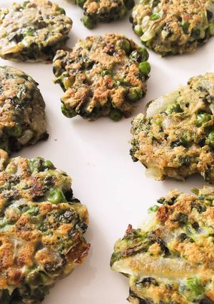 Foto principal de Hamburguesas caseras de espinaca y guisantes
