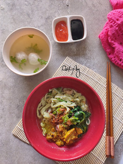 Foto resep Mie ayam hijau "Homemade"