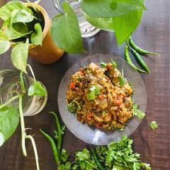 Green baingan bharta A picture of Green baingan bharta.