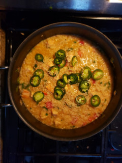 A picture of Mexican Chicken and lime rice soup.