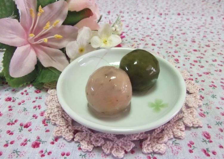 Steps to Make Any-night-of-the-week Sakura Bean Paste Dumplings