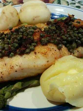 Easy Steps Make Recipes Rockling on steamed Asparagus with capers the Awesome  Tasty.