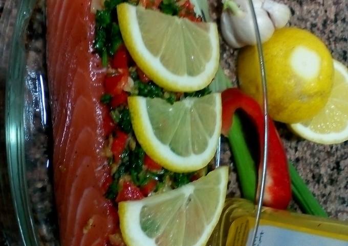 Steam salmon