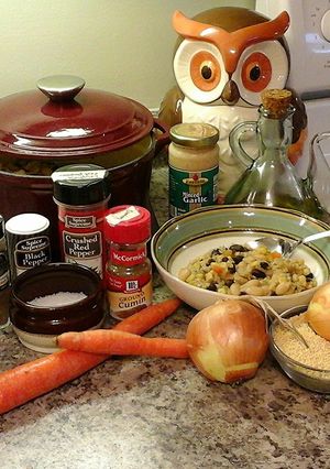 A picture of Bean stew with millet.