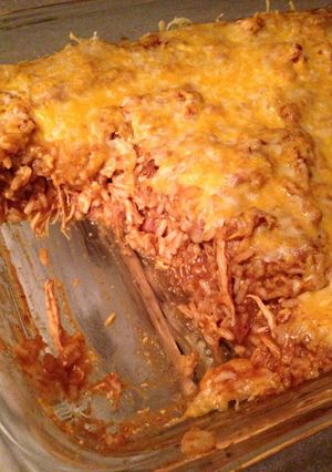 A picture of Chicken enchilada casserole.