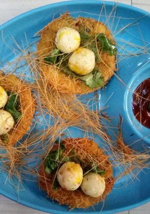A picture of Aloo Paneer Bird Nest.