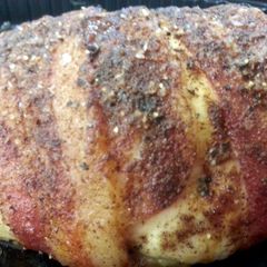 A picture of 5 Spice Bacon Wrapped Chicken.