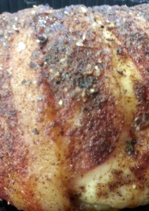 A picture of 5 Spice Bacon Wrapped Chicken.