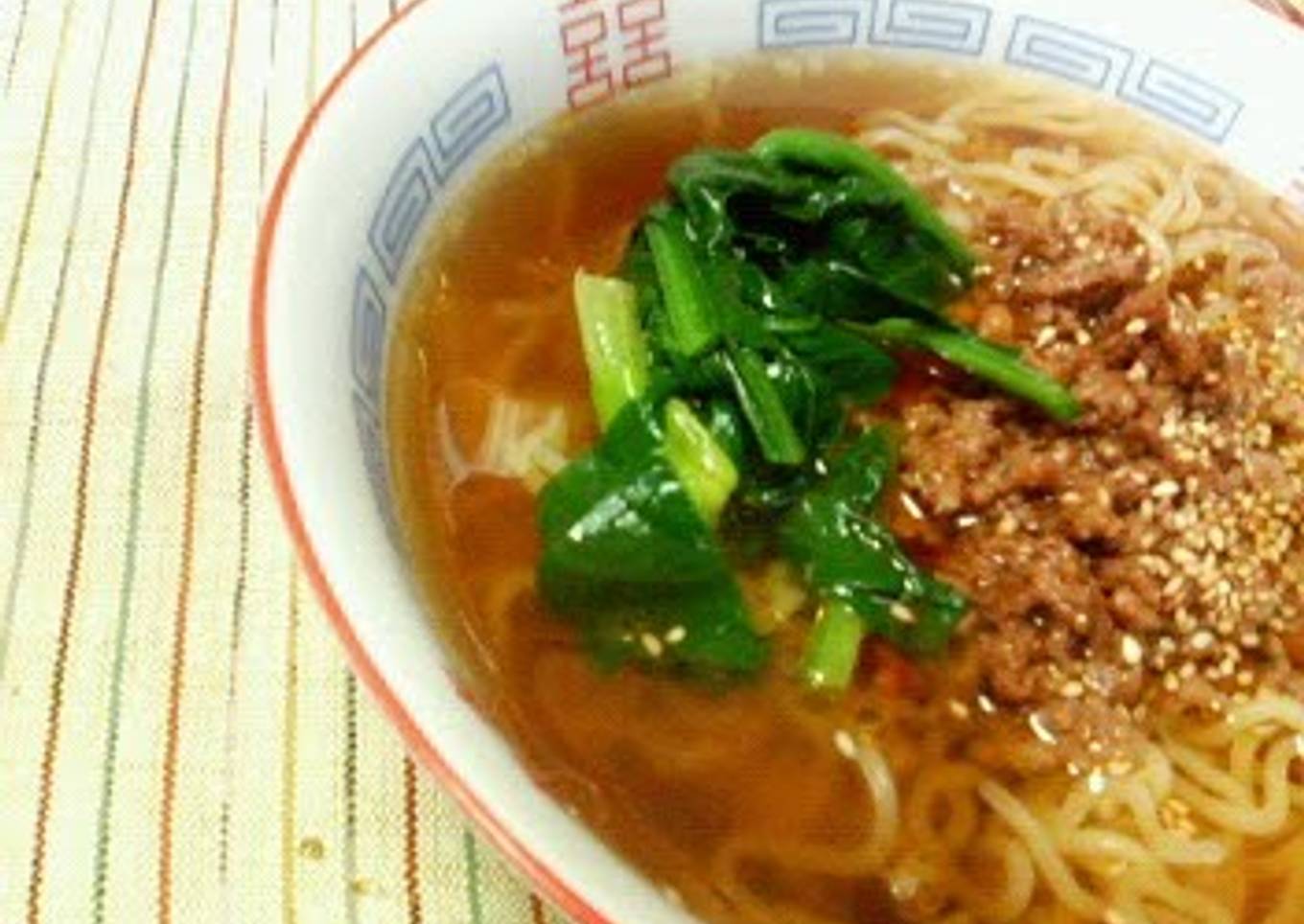 Recipe of Quick Low-Cal Dandan Noodles with Fresh Ramen Noodles