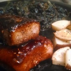 A picture of Raspberry almond crusted pork tenderloin (or ribs or chicken).