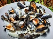 Une photo de moules cuite