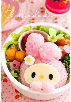 A picture of Easy! My Melody Onigiri For Charaben (Decorative Bentos).