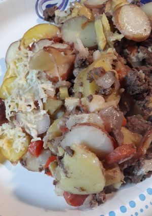 A picture of Lamb and Vegetables, well mainly Potatoes.