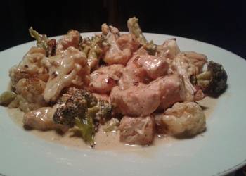 How To Prepare Recipe Creamy Chicken Broccoli  Cauliflower Bake LCHF Delicious