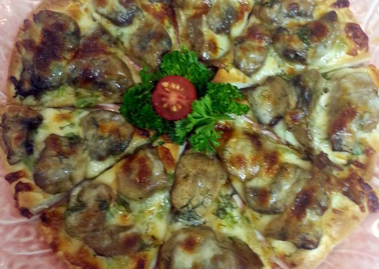 Recipe of Quick Herbed Mushroom Mini Pizza Appetizers