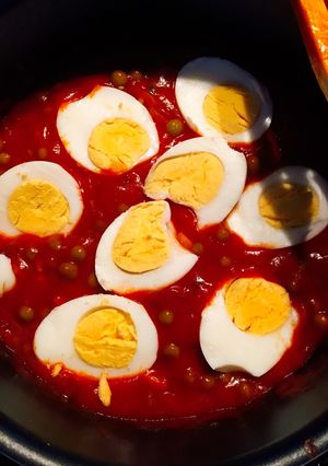 Una foto de Guisantes con huevo cocido (receta tupper)