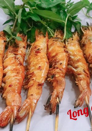 Hình của món Tôm nướng muối ớt.