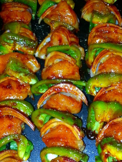 A picture of Mike's Pineapple Chicken Skewers.