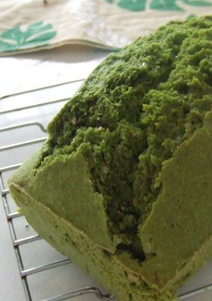 A picture of Easy Matcha Green Tea Pound Cake with Pancake Mix and Okara.