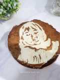 Cake Ketagih (Cake lukis dengan bubuk coklat) - Tanpa tepung terigu