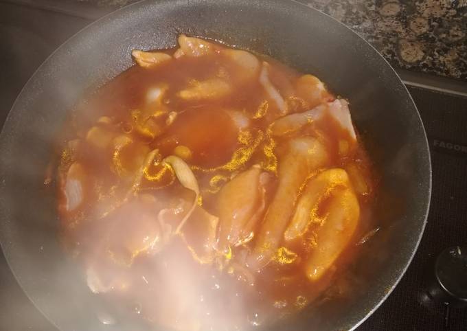 Pechugas de pavo en salsa de barbacoa Receta de Marina- Cookpad