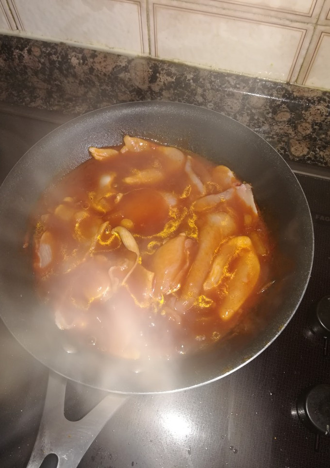 Una foto de Pechugas de pavo en salsa de barbacoa