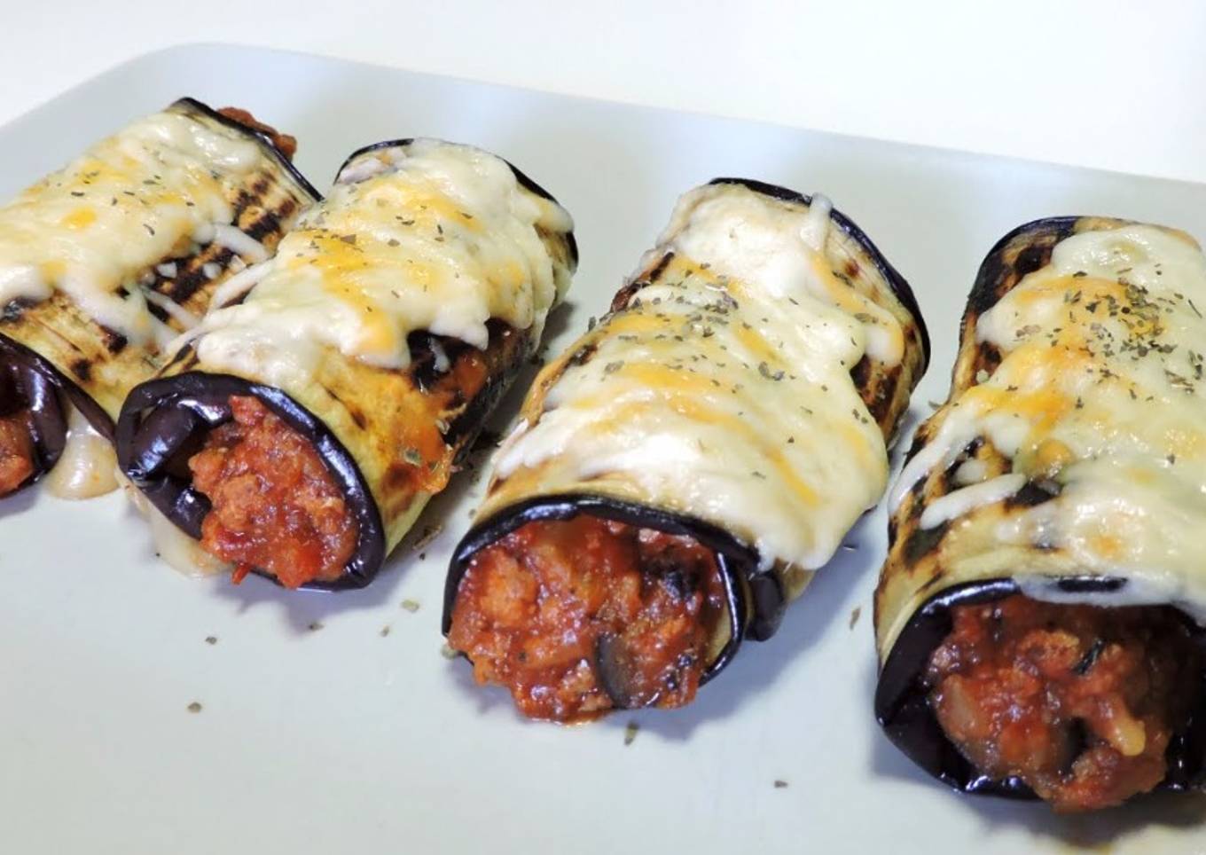 Rollitos de berenjena con carne