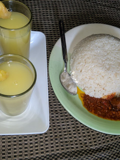 A picture of Rice and beef stew.