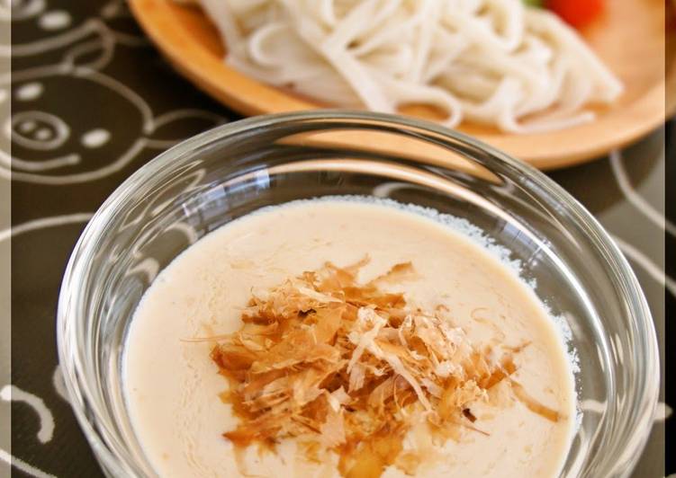 Recipe of Super Quick Homemade Soy Milk Miso Noodle Sauce for Somen &amp; Udon Noodles