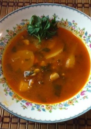 Una foto de Bordetto, sopa de pescado griega