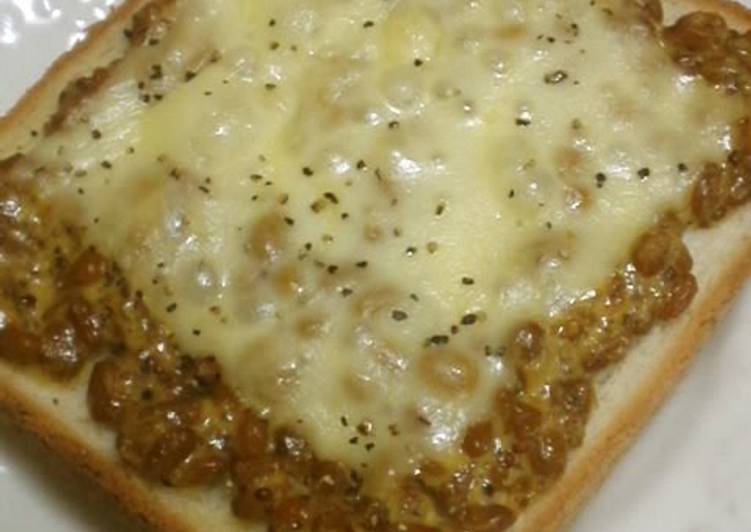Recipe of Super Quick Homemade Natto Toast with Grainy Mustard and Mayonnaise