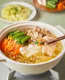 Vegetable-Wrapped Pork Shabu-Shabu with Green Onion Salt Broth
