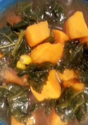 A picture of Sweet potato kale soup.