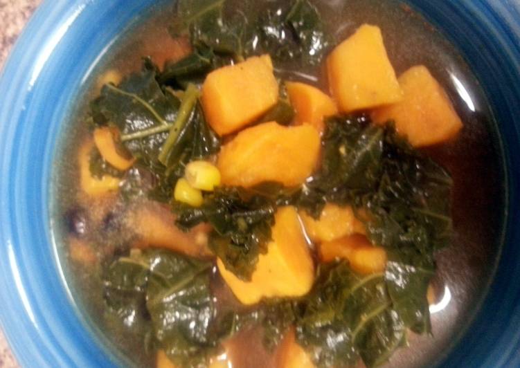 Super Yummy Sweet potato kale soup