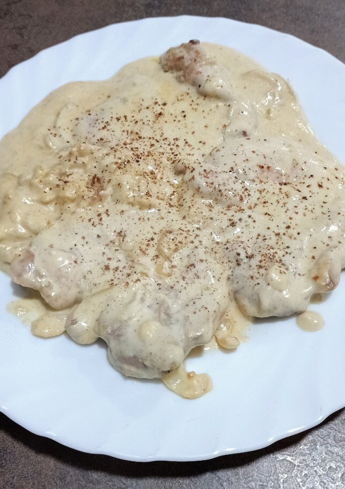 Una foto de Contramuslos de pollo al roquefort
