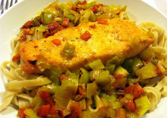 Easiest Way to Prepare Perfect Salmon With Tomato Sauce