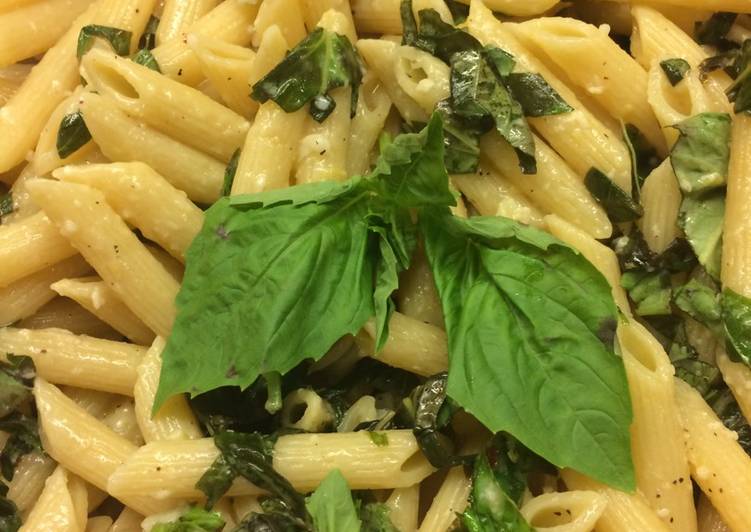 Steps to Prepare Award-winning Lemon Basil &amp; Garlic Pasta