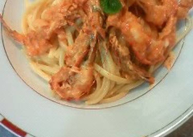 Step-by-Step Guide to Prepare Any-night-of-the-week Shrimp Tomato Cream Spaghetti