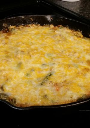 A picture of Chicken Broccoli Rice Casserole.