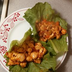 Honey Sriracha Chicken Lettuce Wrap A picture of Honey Sriracha Chicken Lettuce Wrap.